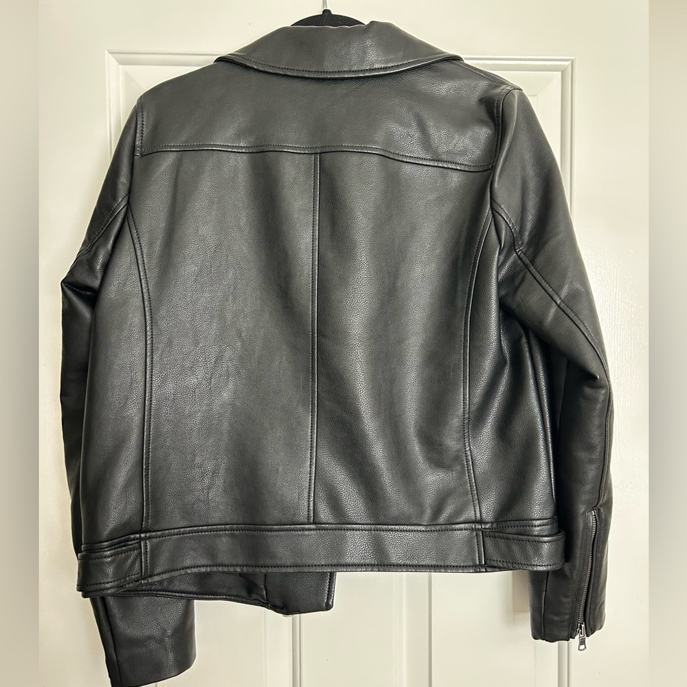 LOFT Black Faux Leather Moto Jacket - Picture 5 of 5